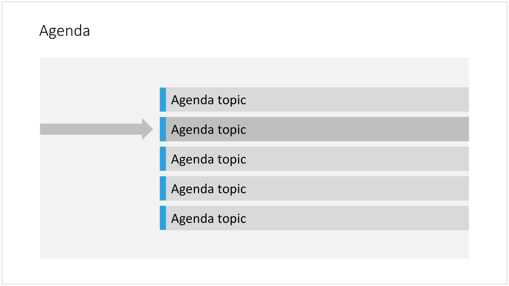 Agenda slide in PowerPoint
