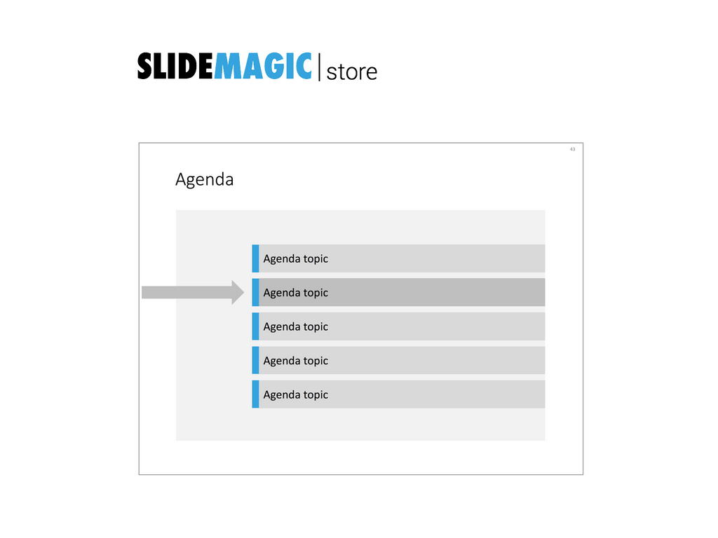 Agenda slide in PowerPoint