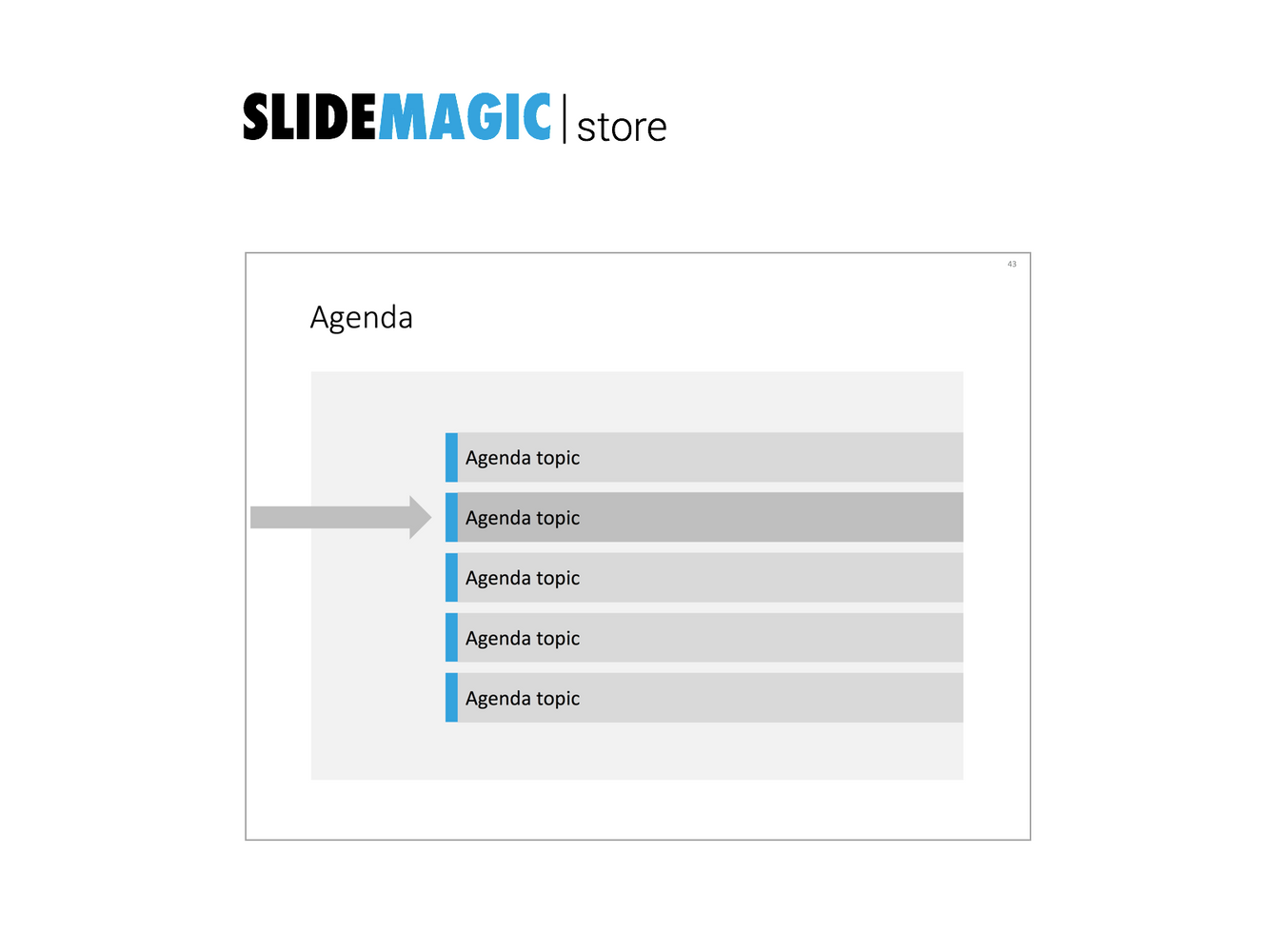 Agenda slide in PowerPoint