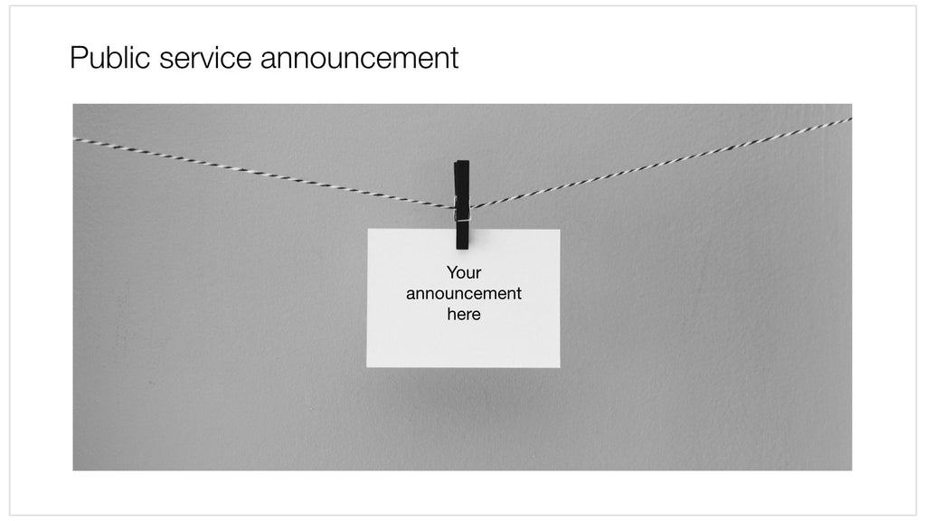 Announcement in Apple Keynote
