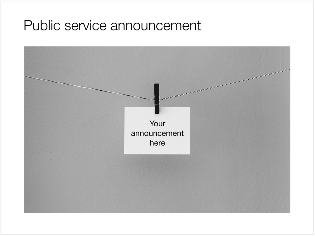 Announcement in Apple Keynote