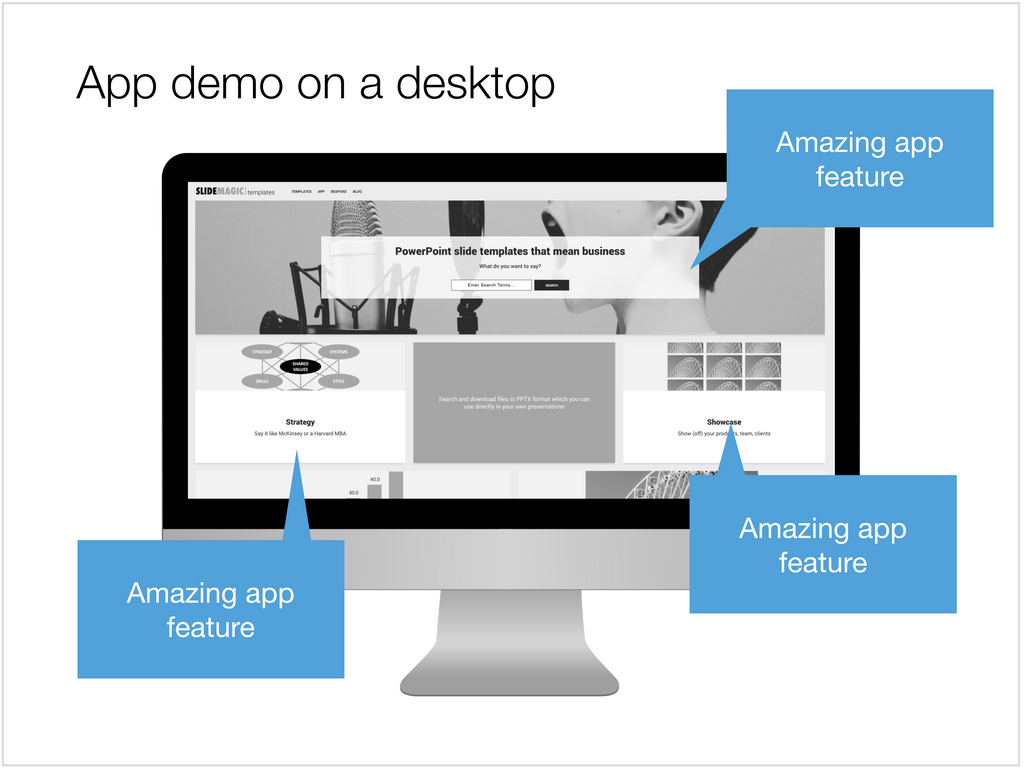 App demo in Apple Keynote