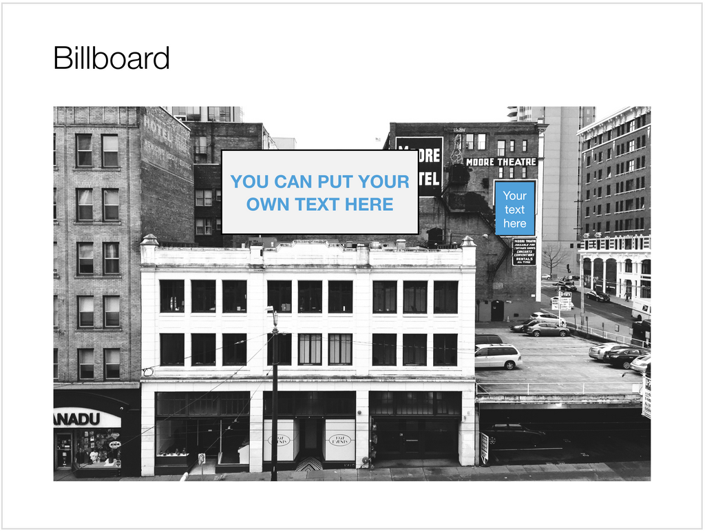Blank billboard in Apple Keynote