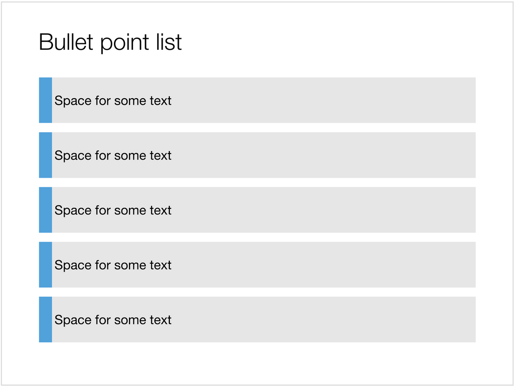 5 bullet points in Apple Keynote