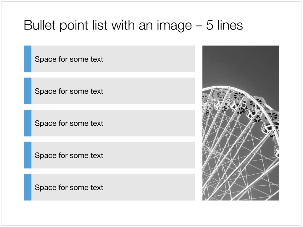 5 bullets in Apple Keynote