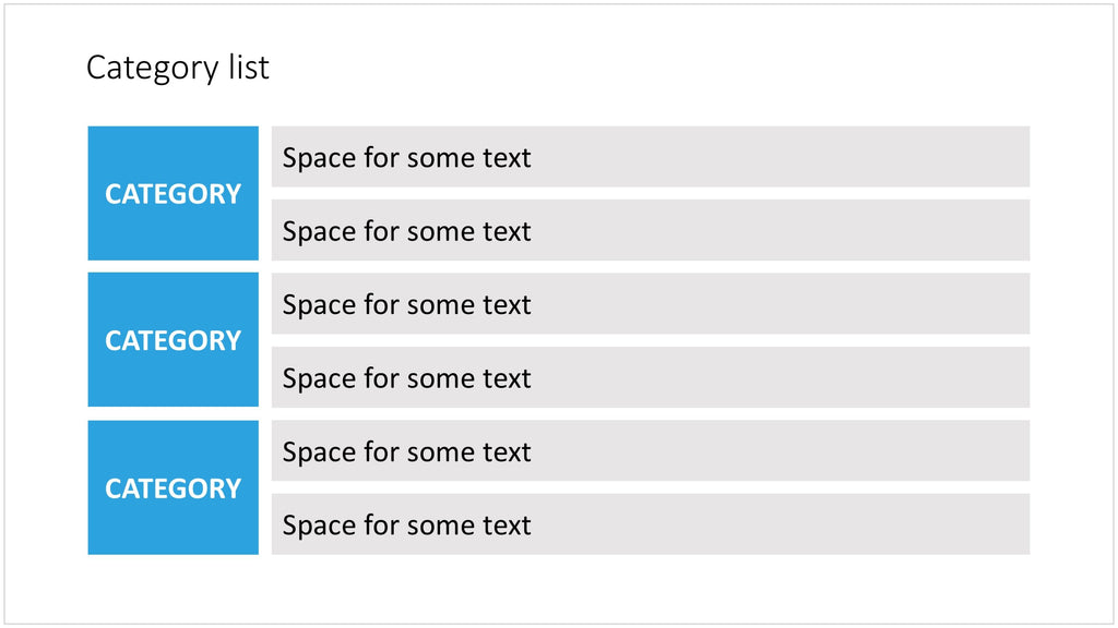 Grouped bullet list in PowerPoint