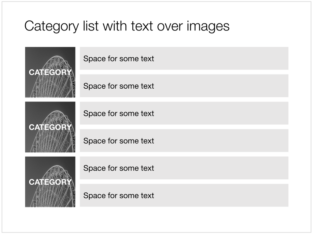 Grouped bullet points with images in Apple Keynote