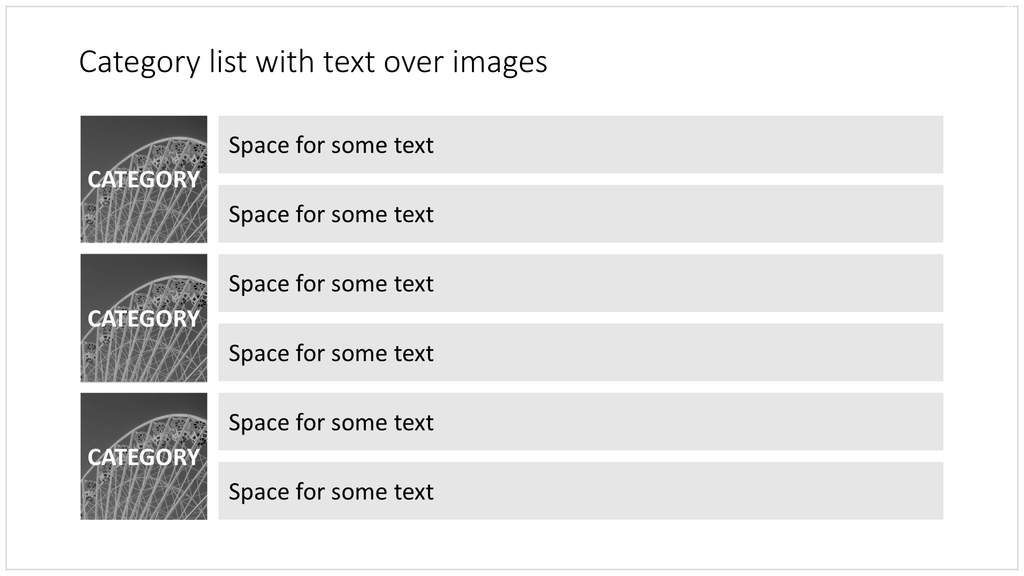 Grouped bullet points with images in PowerPoint