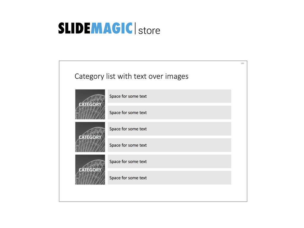 Grouped bullet points with images in PowerPoint