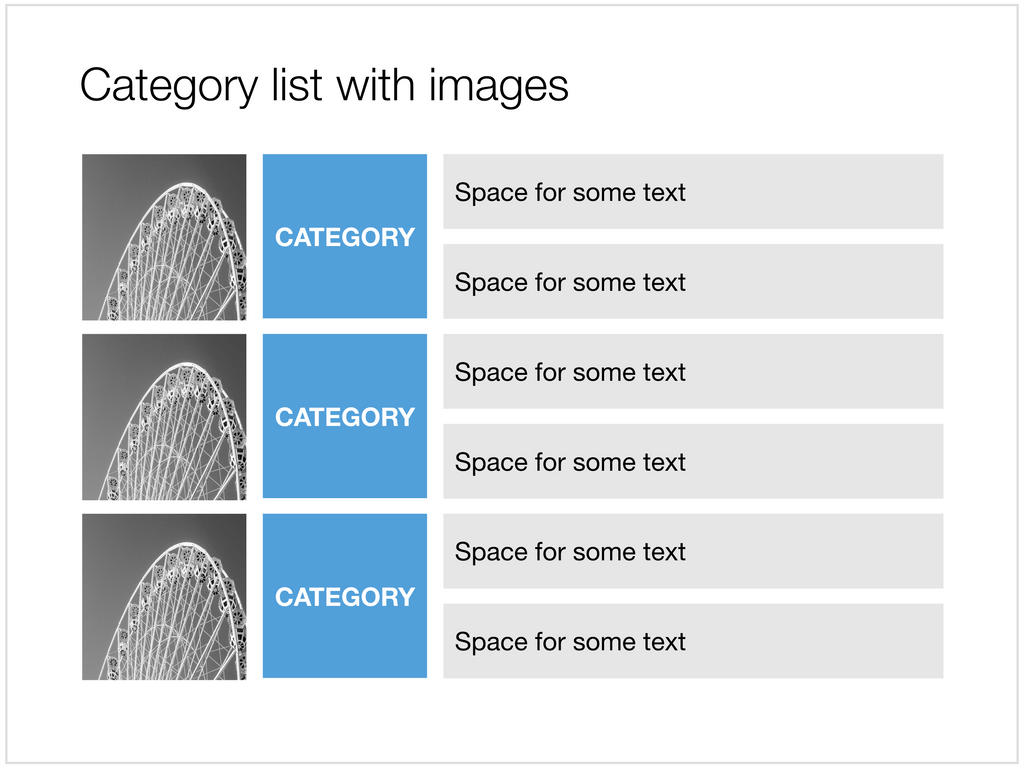 Grouped bullet points with images in Apple Keynote