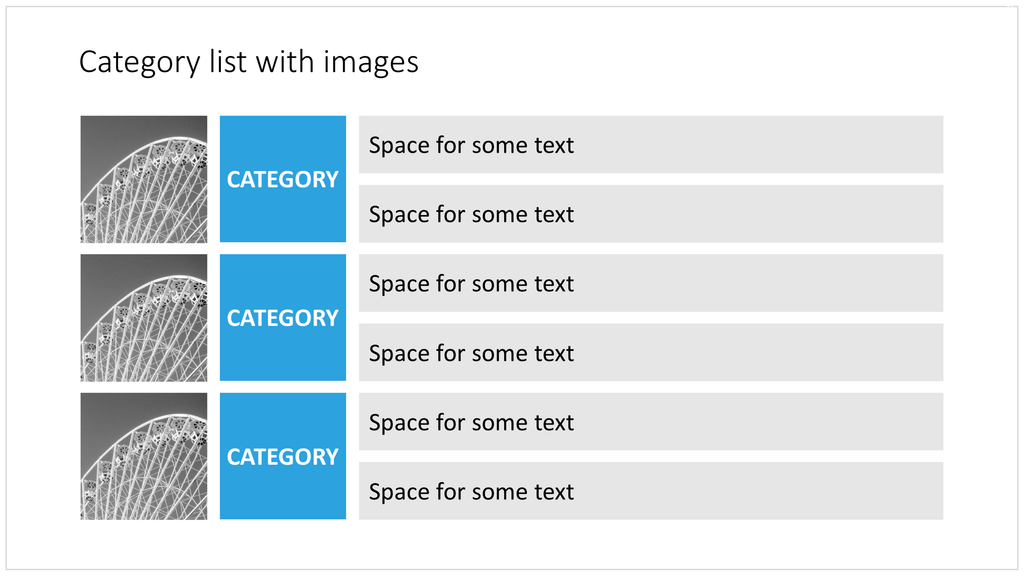Grouped bullet points with images in PowerPoint