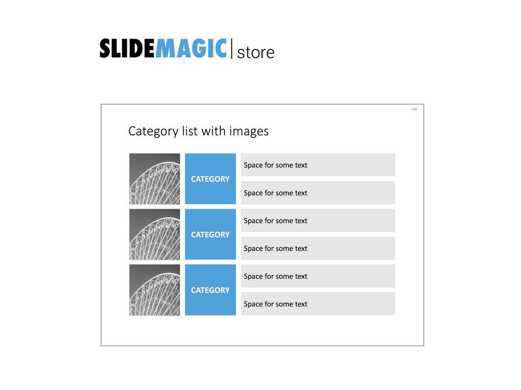 Grouped bullet points with images in PowerPoint