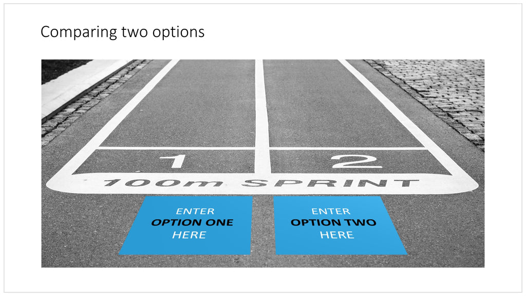 Starting line in PowerPoint