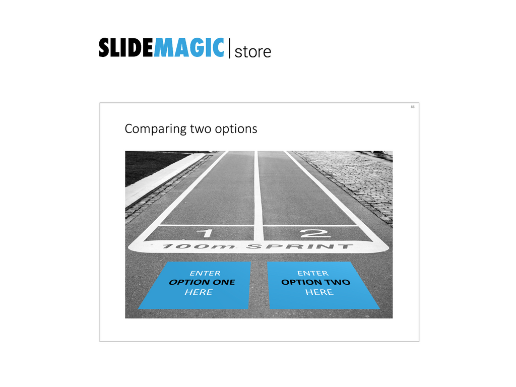 Starting line in PowerPoint