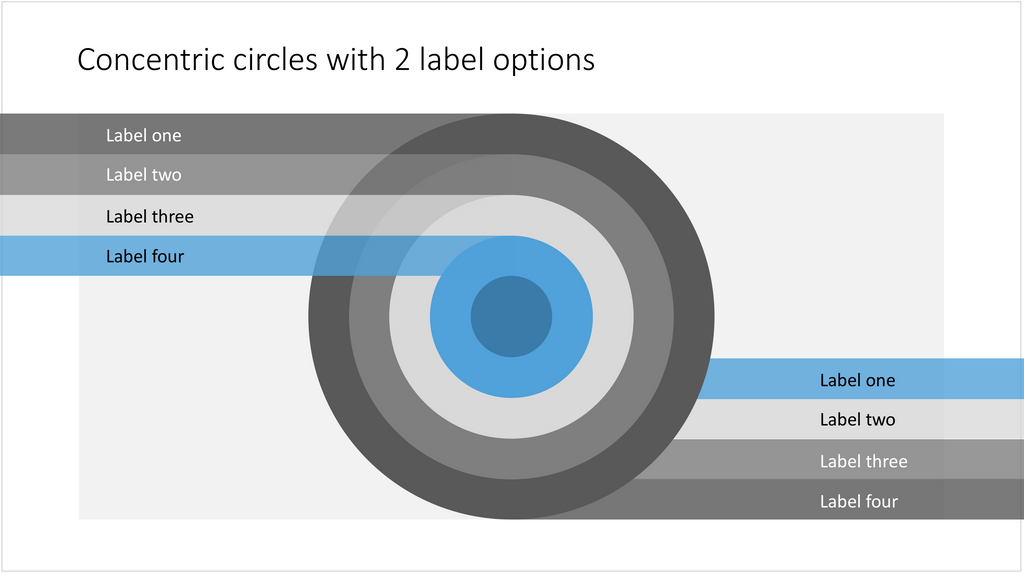 A PowerPoint slide with 5 concentric circles - 16:9 aspect