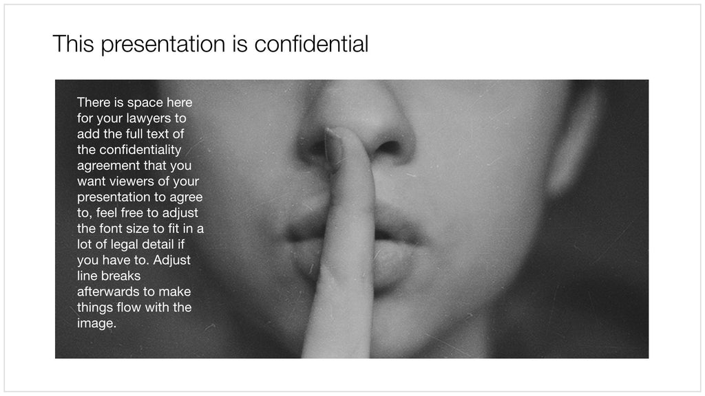 Confidential slide in Apple Keynote