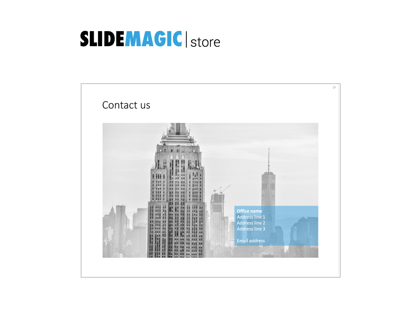Contact us slide in PowerPoint