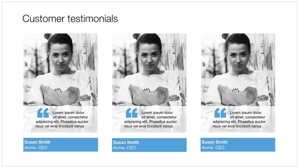 Testimonial in Apple Keynote