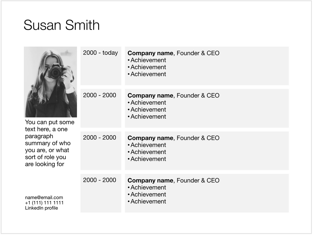 CV in Apple Keynote
