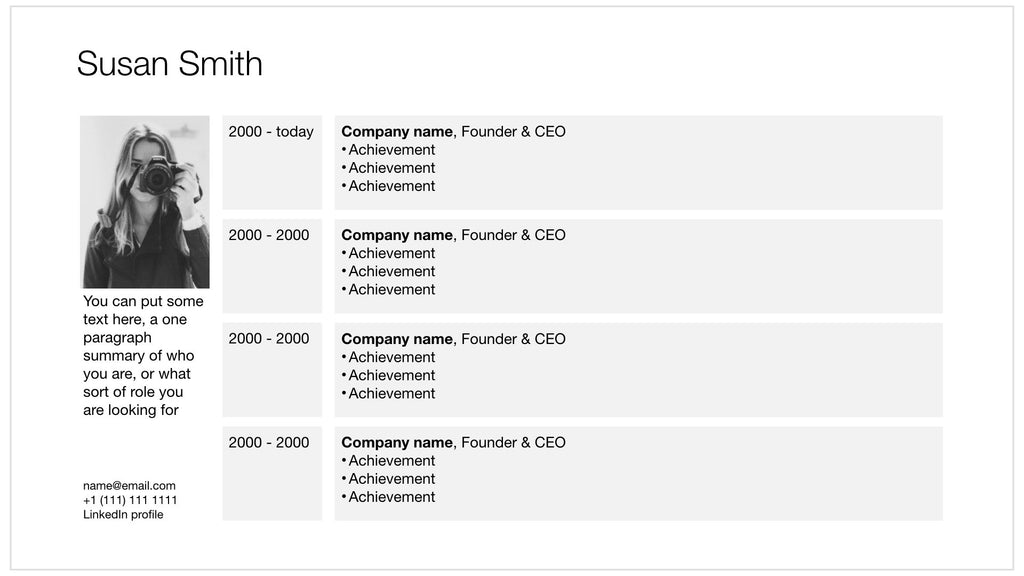 CV in Apple Keynote