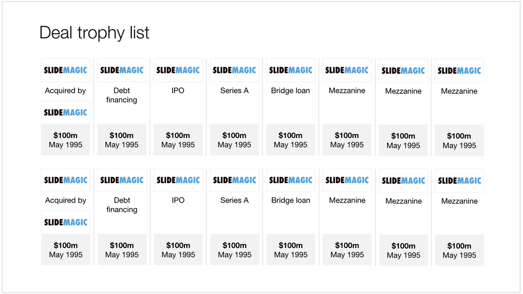 Deal trophy list in Apple Keynote