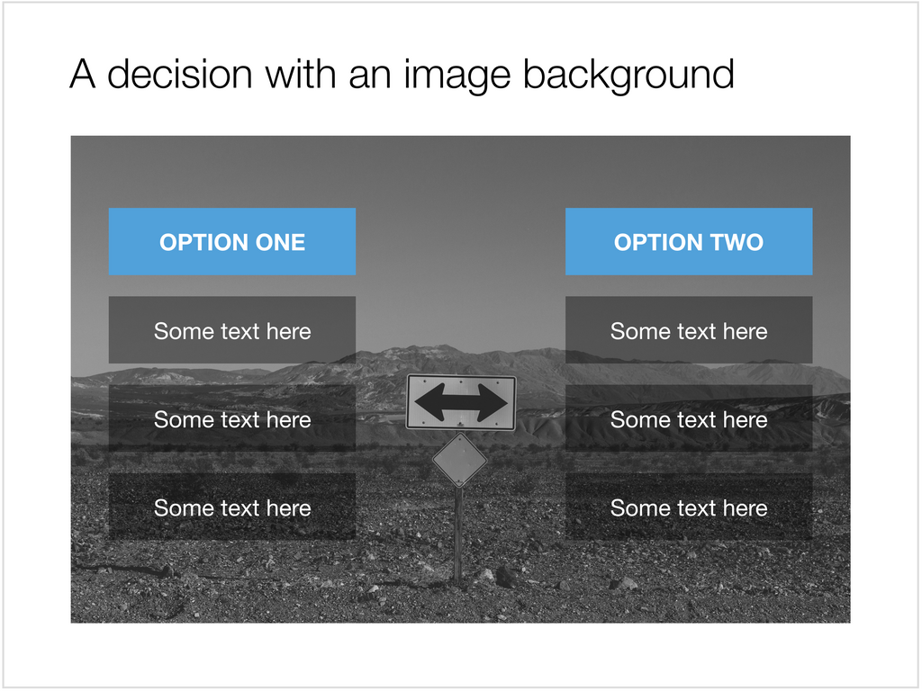 Comparison slide in Apple Keynote