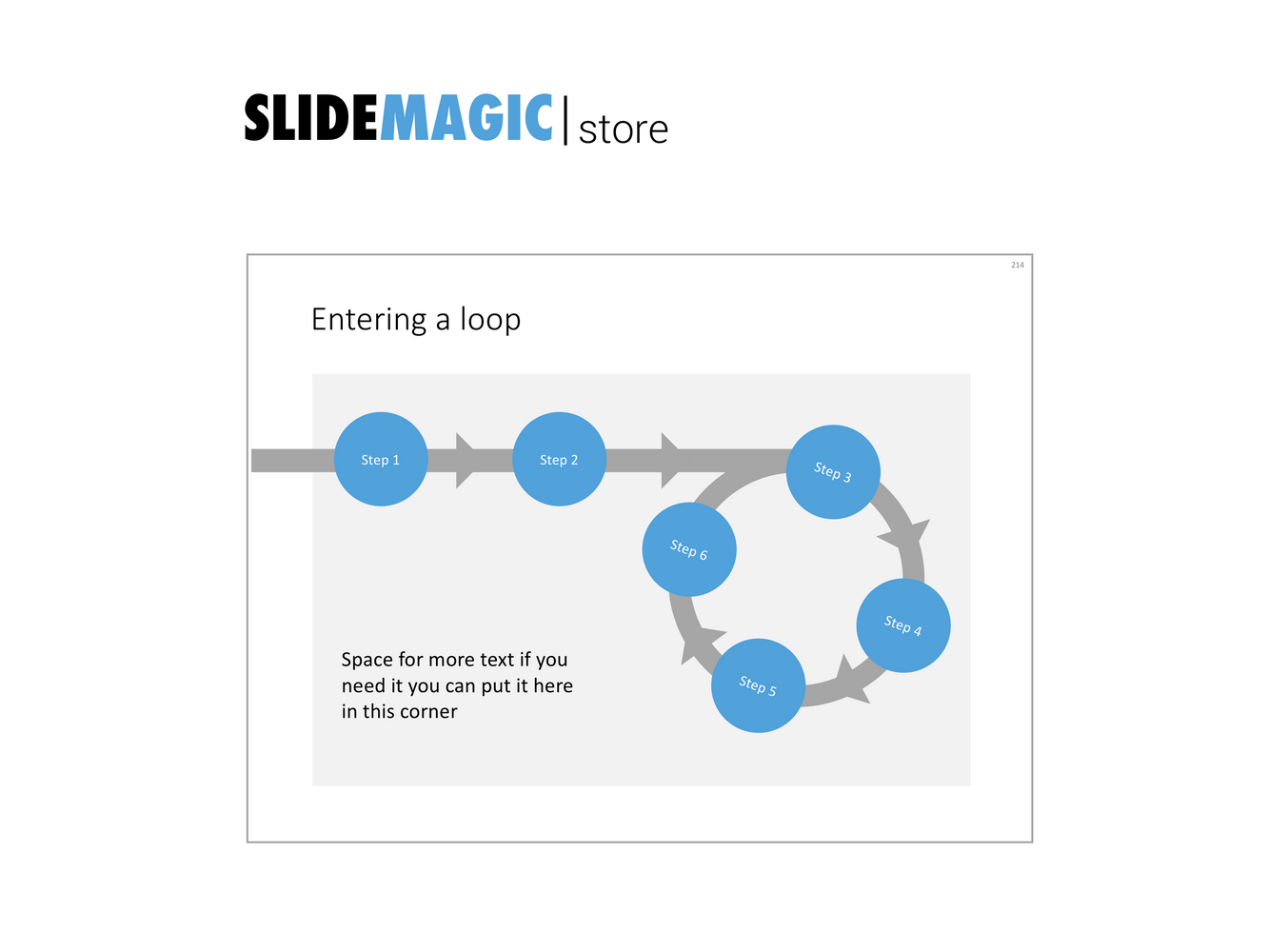 A presentation slide template with a loop