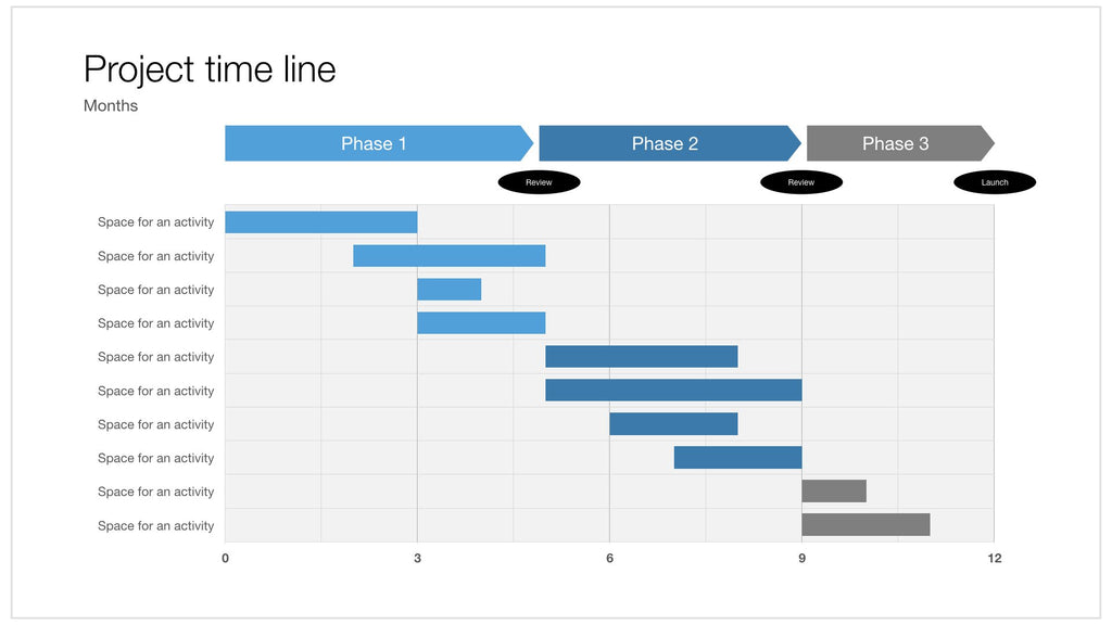 Apple Keynote Gantt - 16:9 aspect