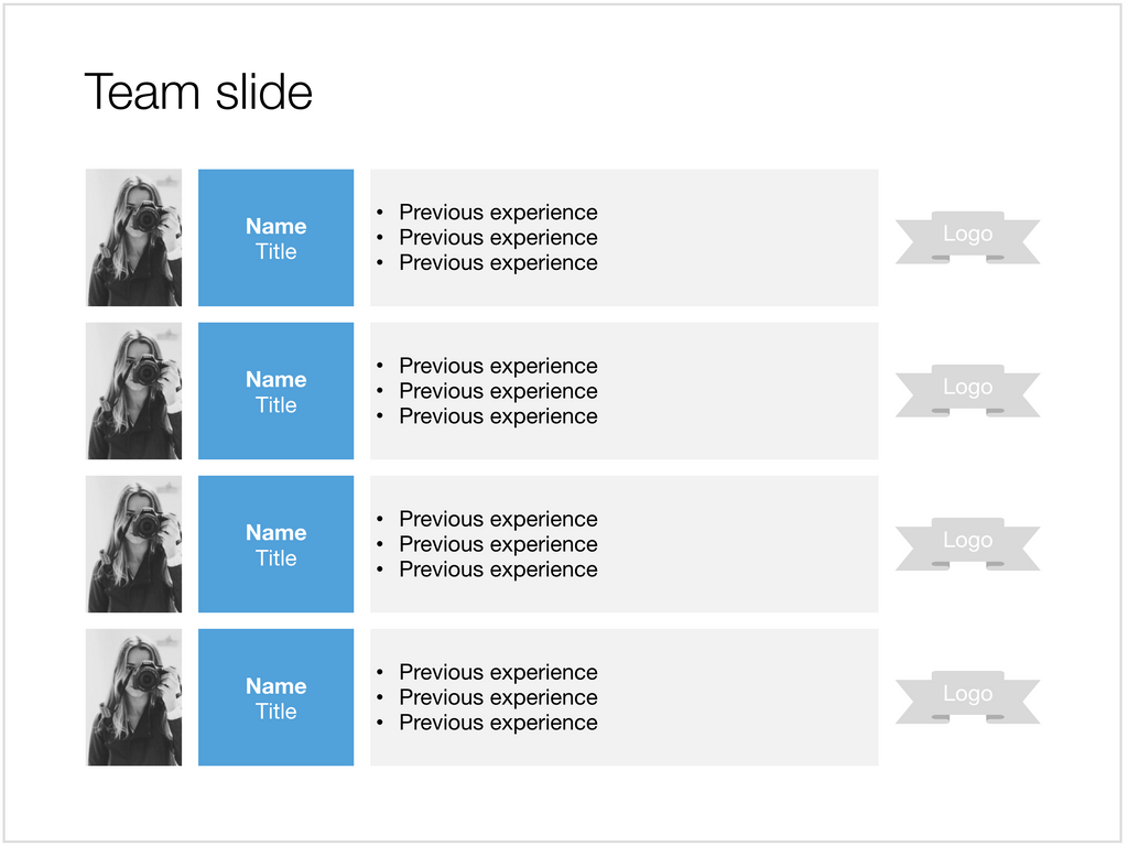 Team slide in Apple Keynote