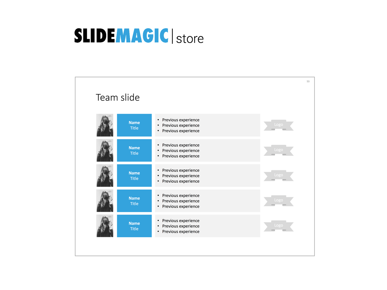 Team slide in PowerPoint