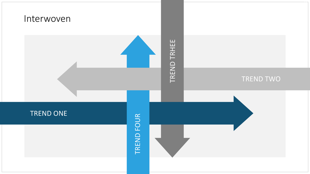 Interwoven arrows in PowerPoint
