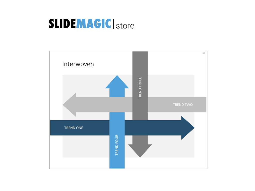 Interwoven arrows in PowerPoint