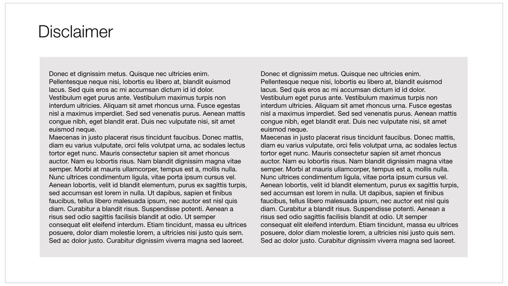 Disclaimer in Apple Keynote