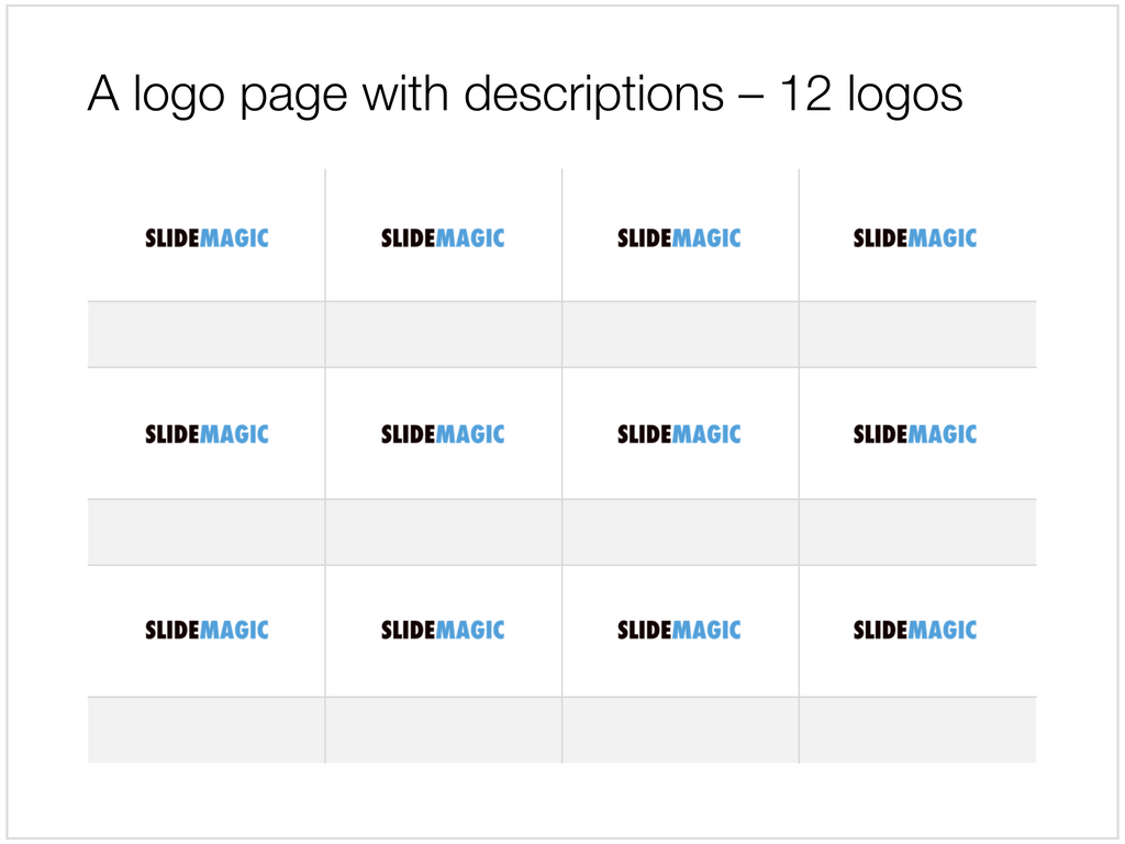 Logo page in Apple Keynote