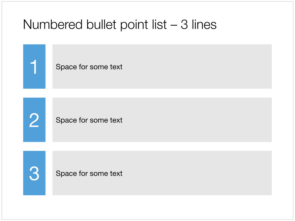 3 numbered bullets in Apple Keynote