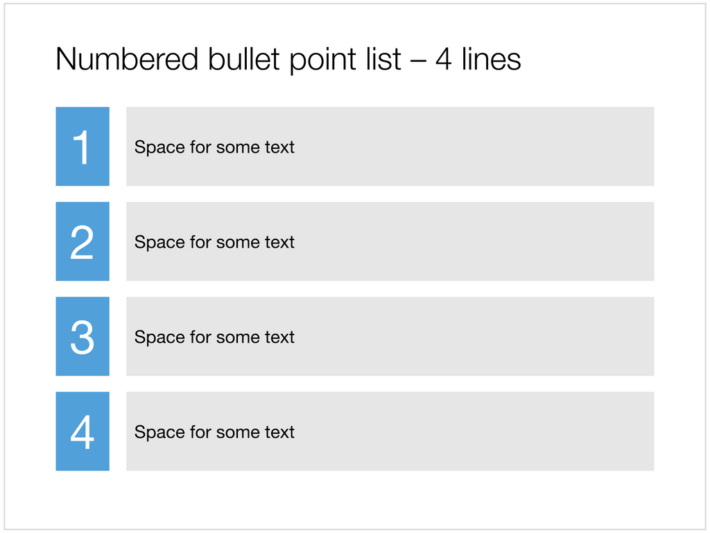 4 numbered bullets in Apple Keynote