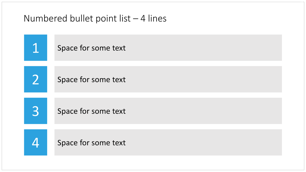 4 numbered bullets in PowerPoint