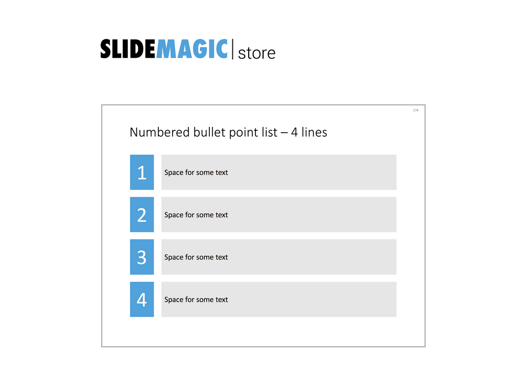 4 numbered bullets in PowerPoint