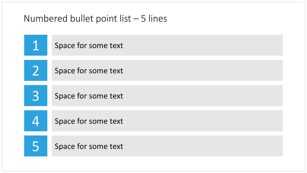 5 numbered bullets in PowerPoint
