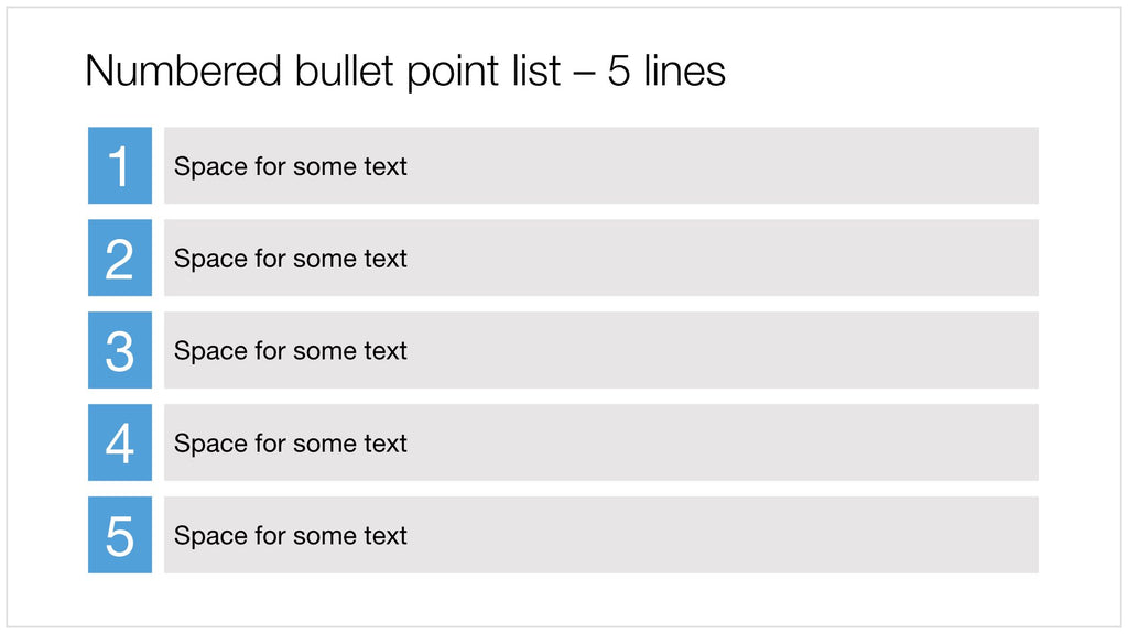 5 numbered bullets in Apple Keynote