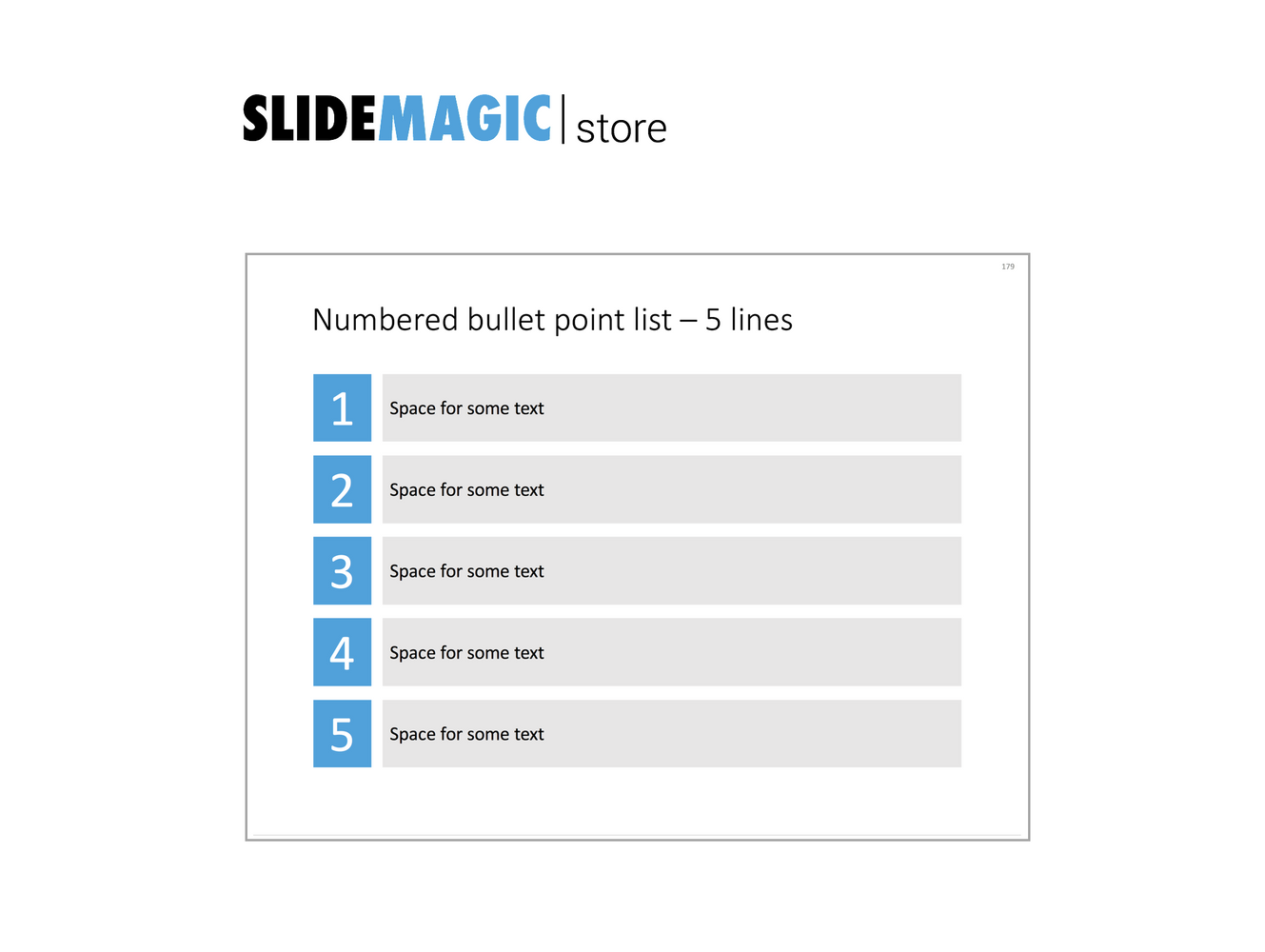 5 numbered bullets in PowerPoint