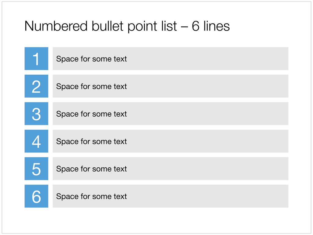 6 numbered bullets in Apple Keynote