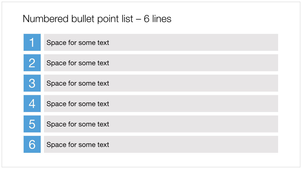 6 numbered bullets in Apple Keynote
