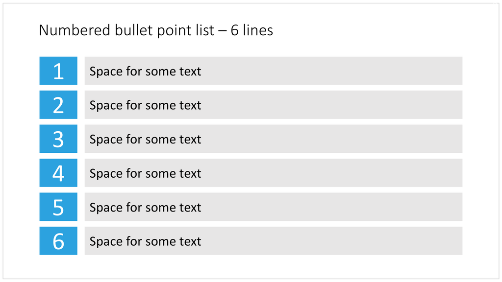 6 numbered bullets in PowerPoint