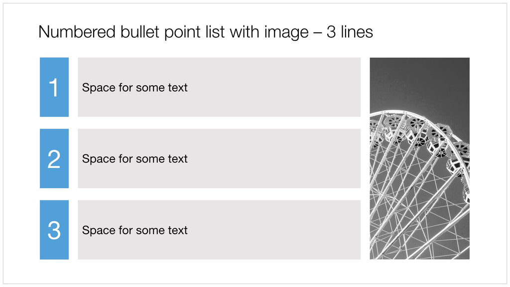 3 numbered bullets in Apple Keynote
