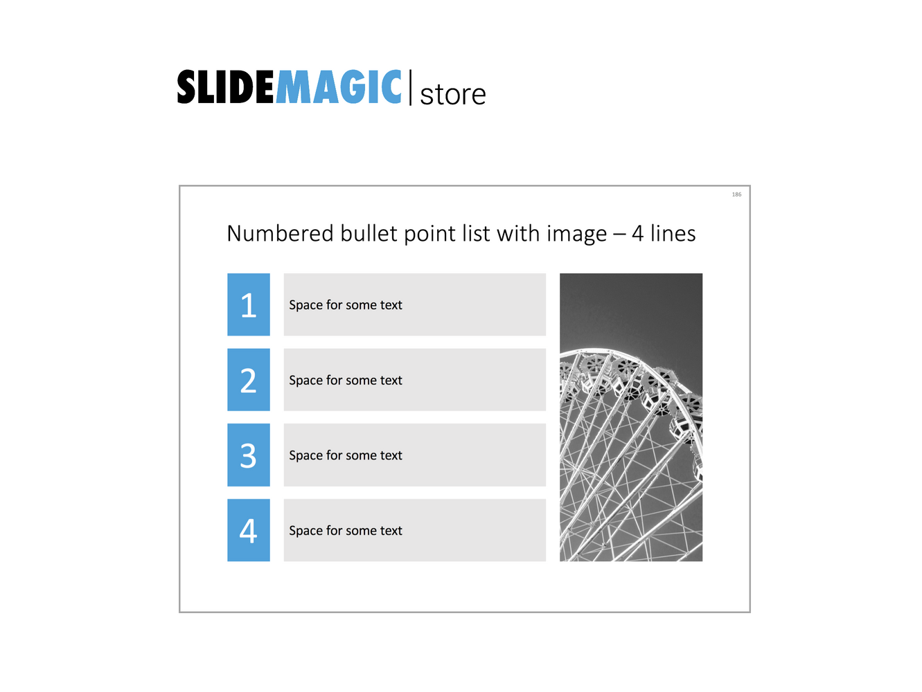 4 numbered bullets in PowerPoint