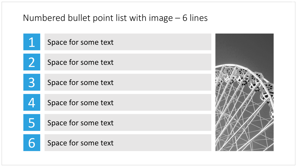 6 numbered bullets in PowerPoint