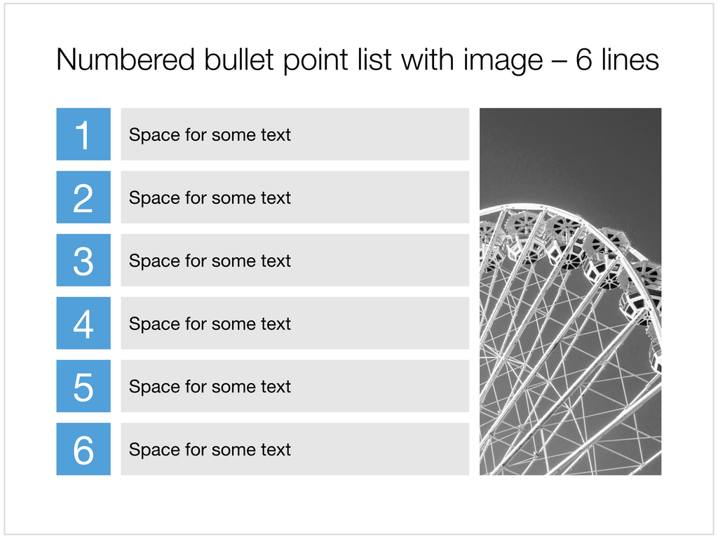 6 numbered bullets in Apple Keynote