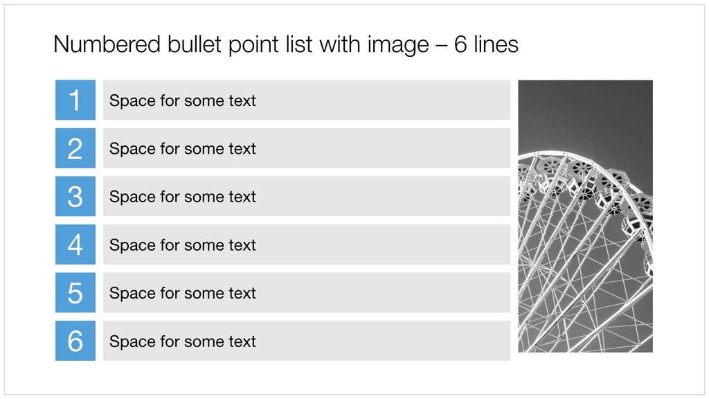 6 numbered bullets in Apple Keynote