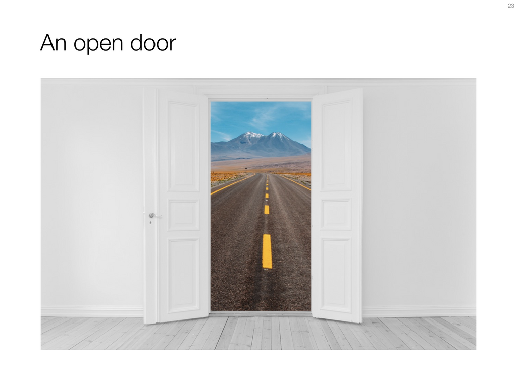 Open door in Apple Keynote